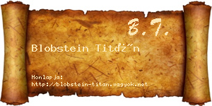 Blobstein Titán névjegykártya